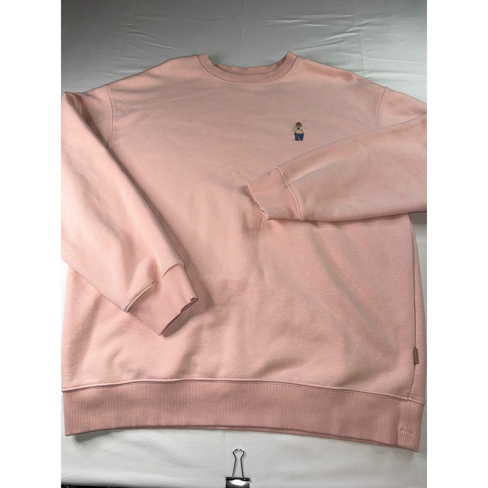 WHO.A.U California Spirit 1849 Pink Crewneck Sweatshirt Embroidered Bear Large - Picture 2 of 7